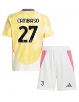 Juventus Andrea Cambiaso #27 Vieraspaita Lasten 2024-25 Lyhythihainen (+ shortsit)